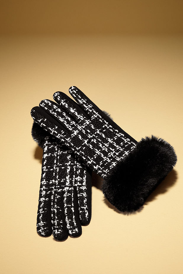 Foto de guantes para mujer en tono negro y blanco de la marca Studio F